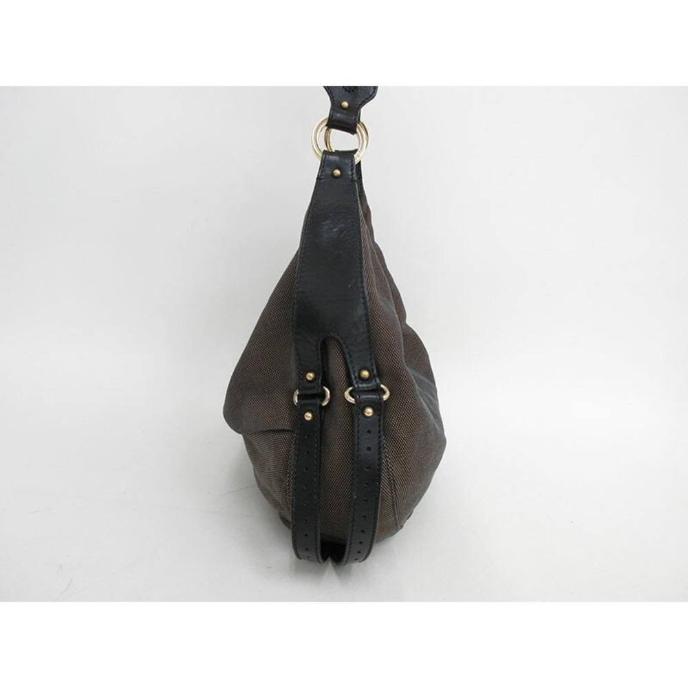 FENDI Shoulder Bag Brown Black Canvas Leather - Picture 3 of 10